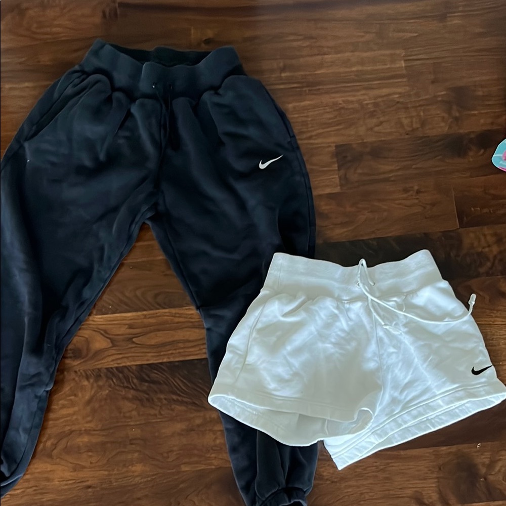 Nike Kids Black Joggers and White Shorts